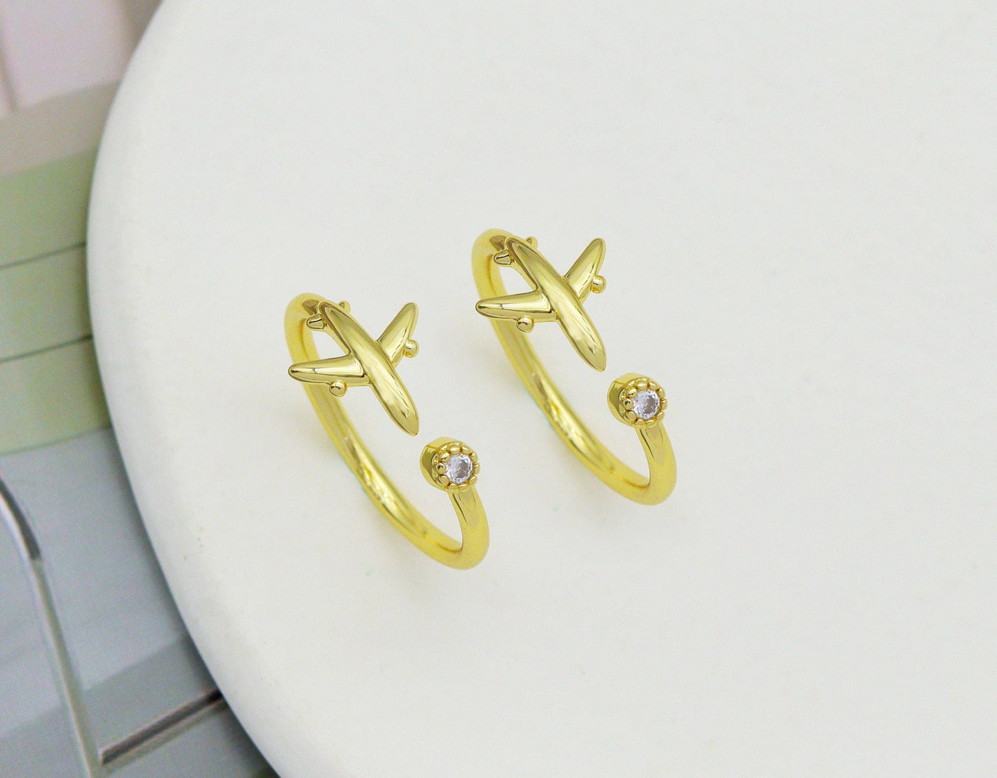 CZ Airplane Travel Ring, Sku#LD291