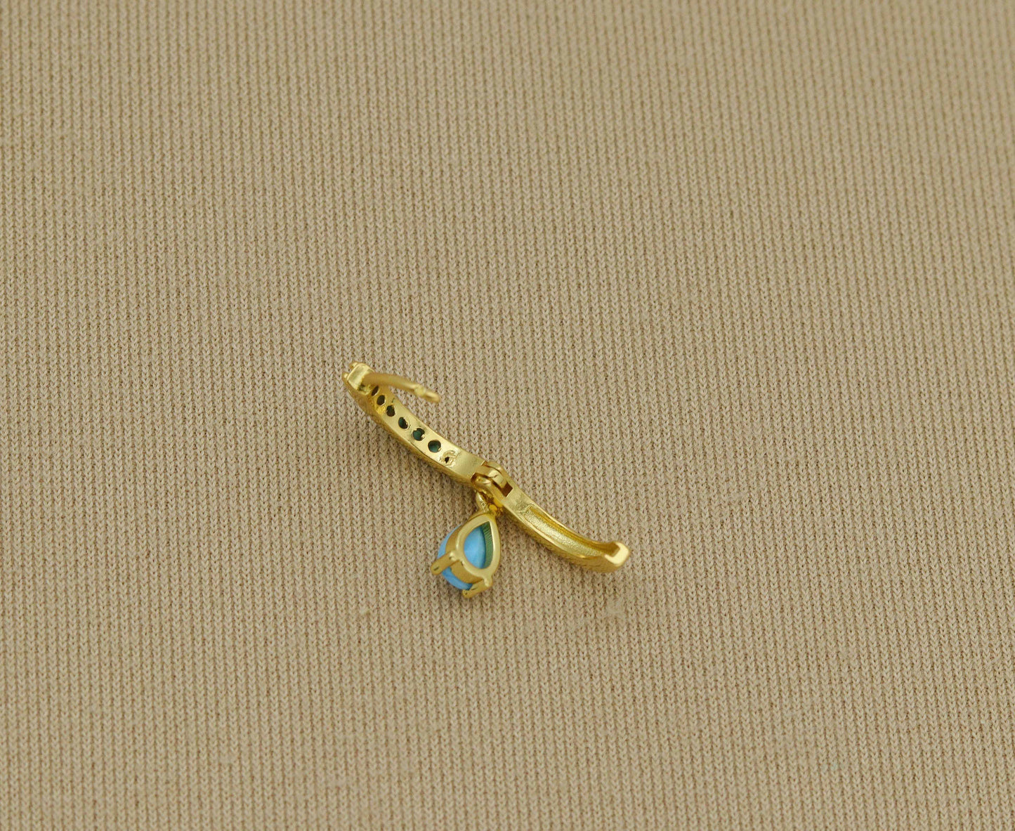 Turquoise CZ Earrings,SKU#Y614