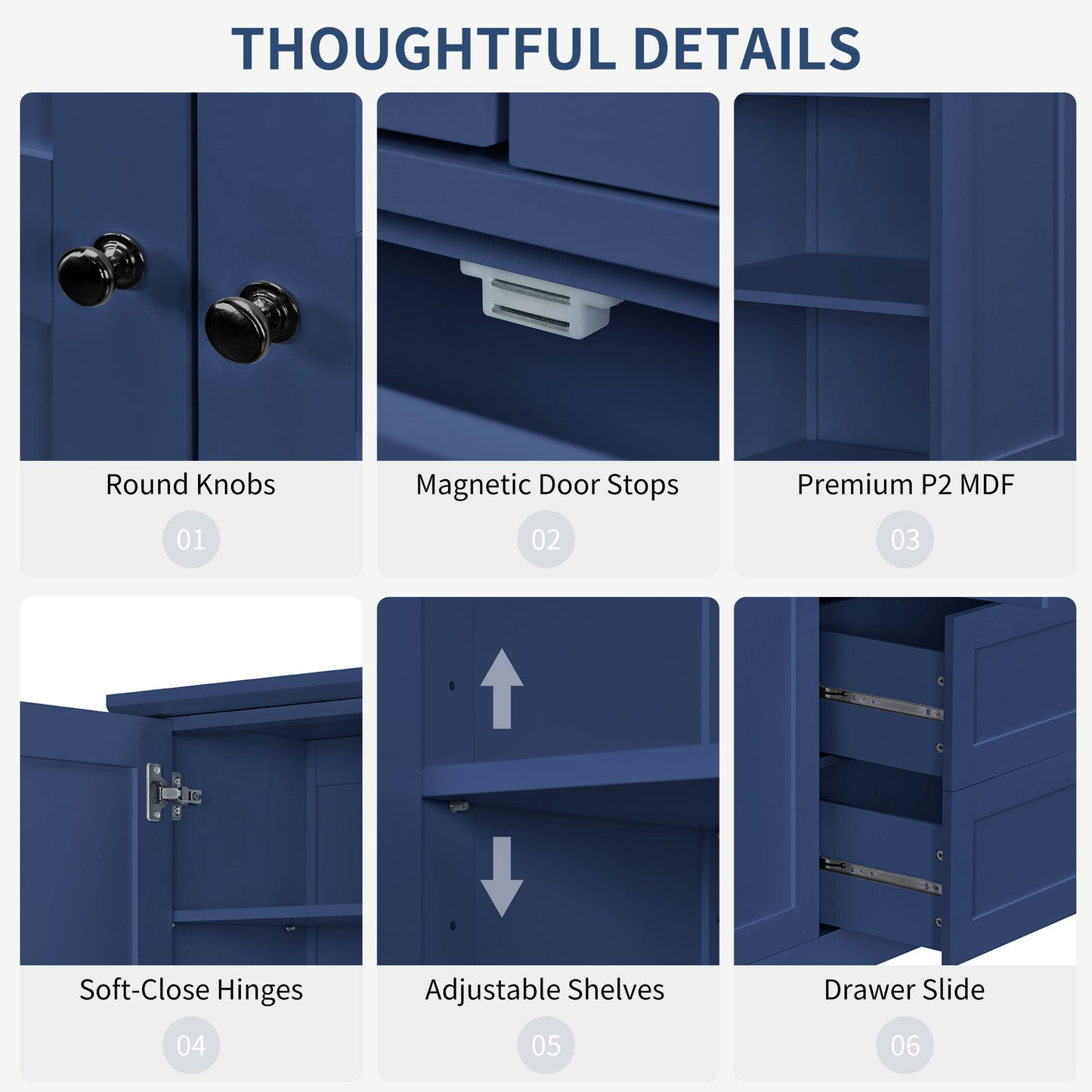 TOPMAX 73.6" Tall Farmhouse Kitchen Pantry Cabinet