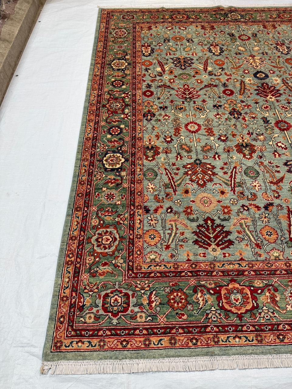 Hand-Knotted Vegetable Dye Sultanabad Rug from Pakistan,  8' 5" x 10'