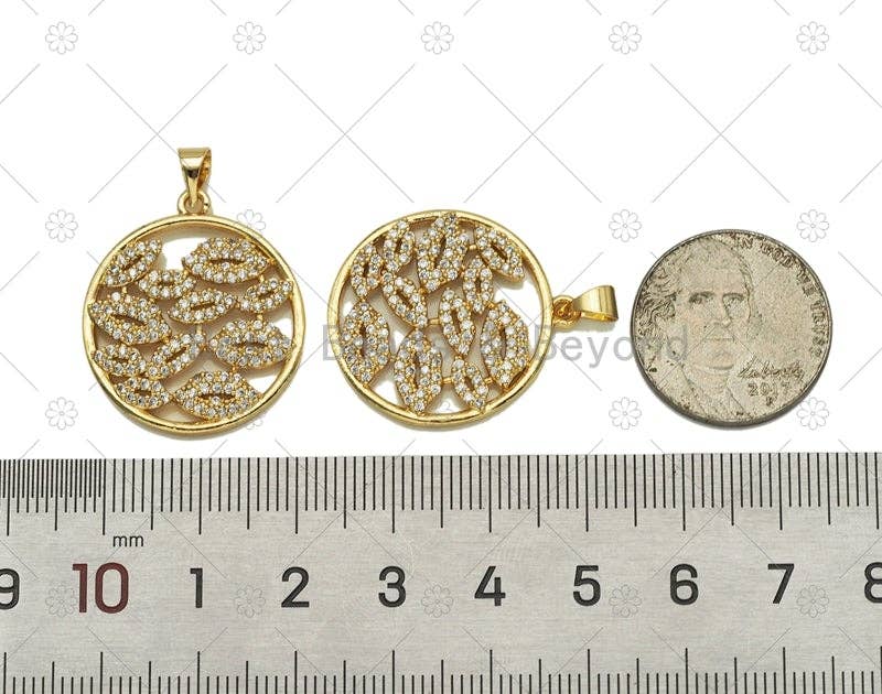 CZ multi Lips kiss Charm, sku#L643