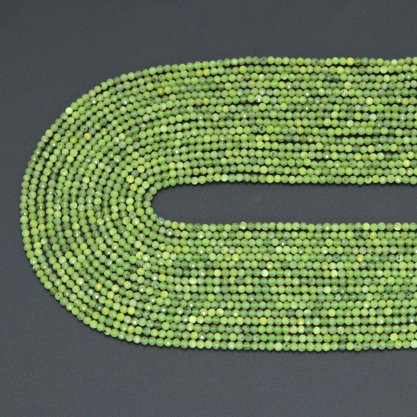 2mm Canadian Jade Round Faceted Beads, Sku#U2205