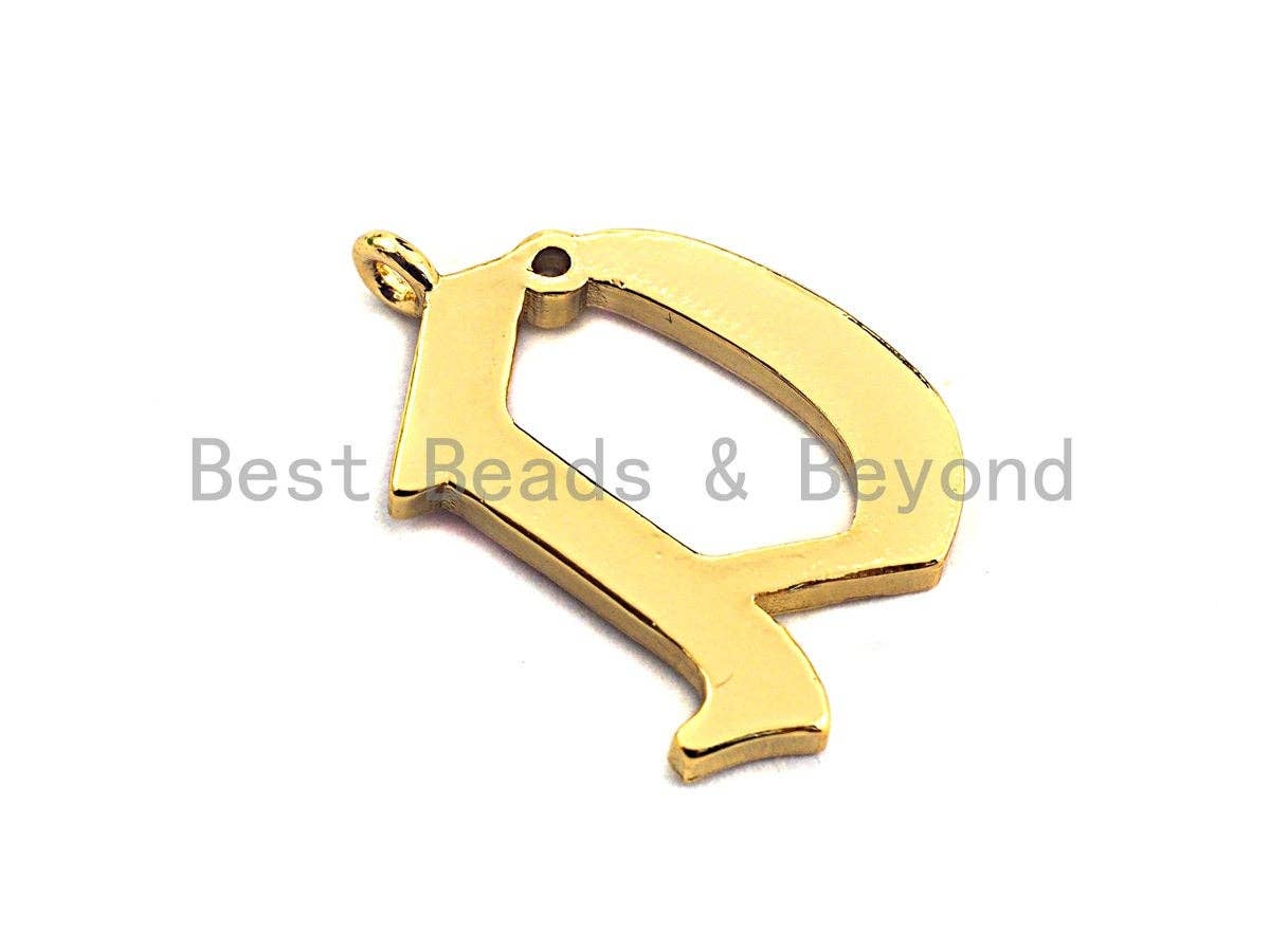 Enamel pave alphabet letter, Alphabet Charms, Initial Alphabet Letters, Custom Naming Pendants, Initial Letter a Pendant,17x23mm, sku# B121