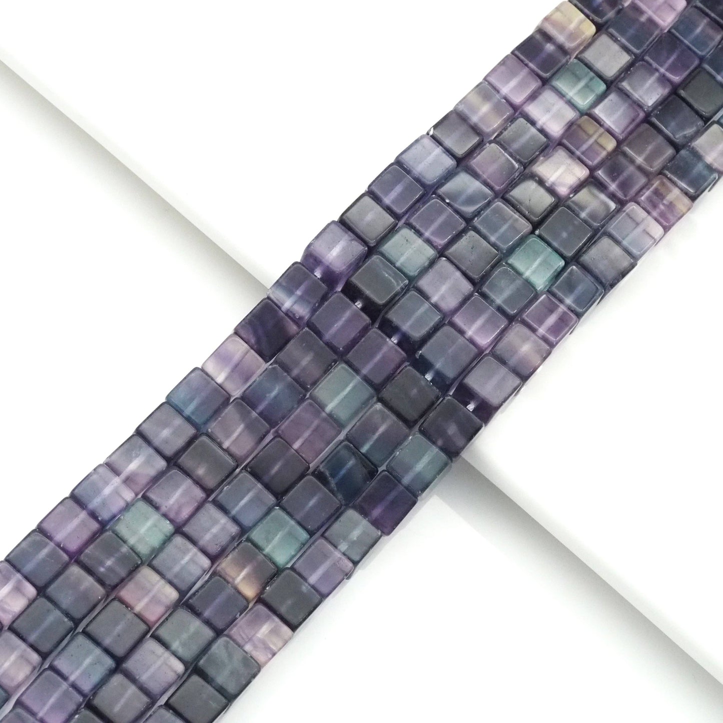 Genuine Fluorite Smooth Cube Beads, 9mm, Sku#U1567