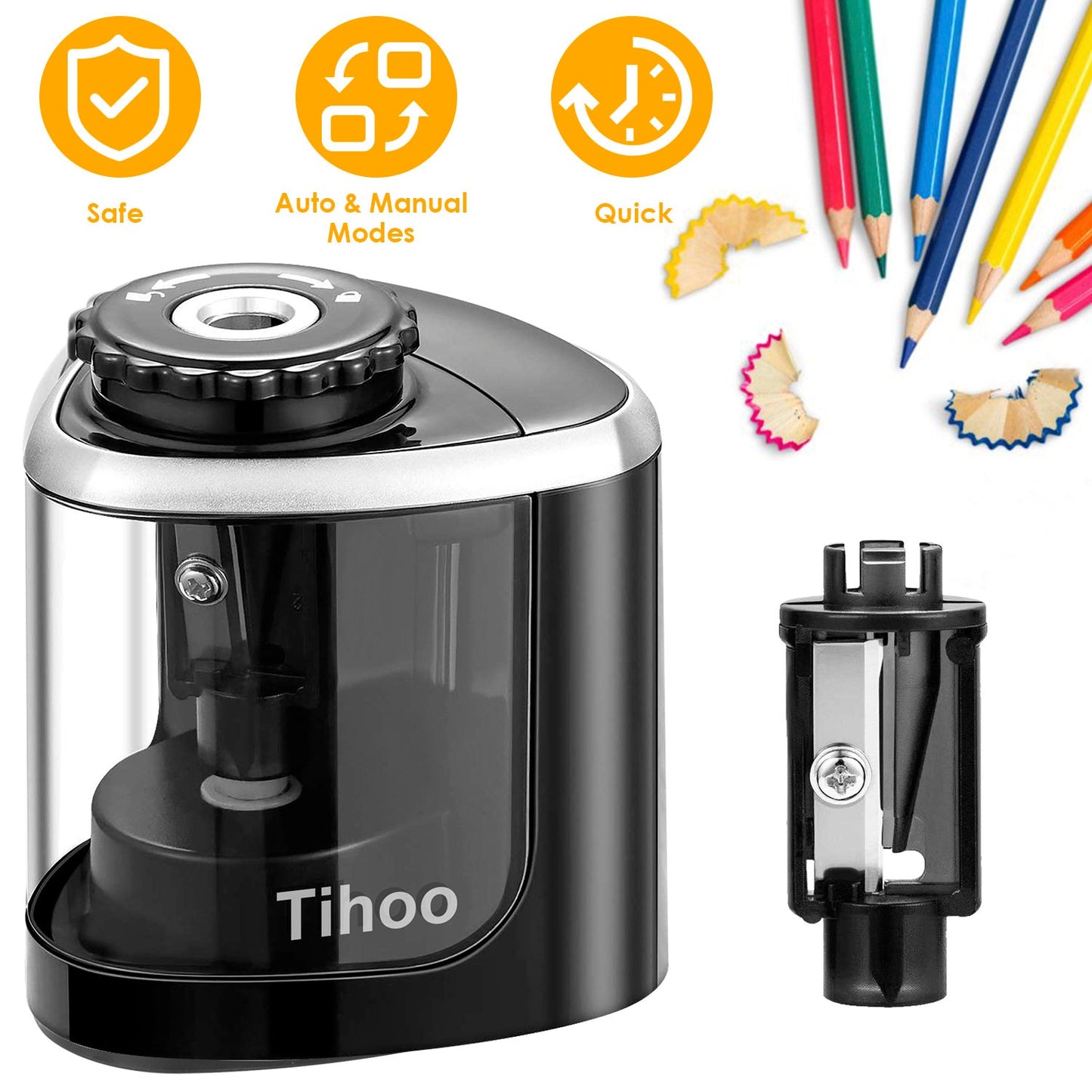 Electric Pencil Sharpener for Home and School, Auto/Manual