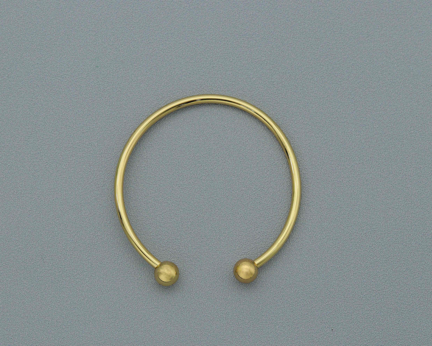Gold Cuff Bangle bracelets with ball end, Sku#X292