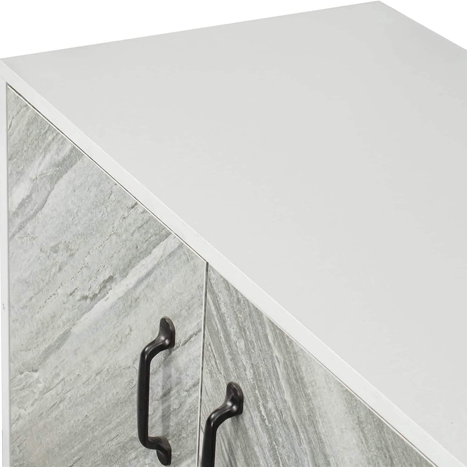 Meuble bas avec 2 portes et 3 étagères ouvertes