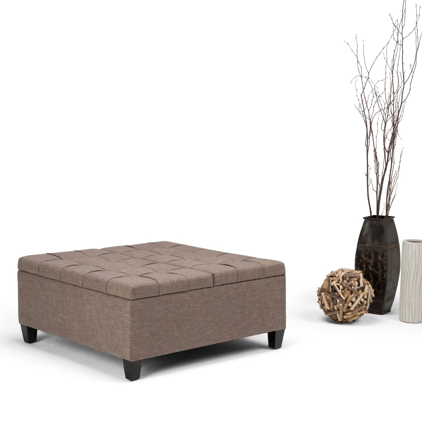 Harrison Coffee Table Storage Ottoman - Fawn