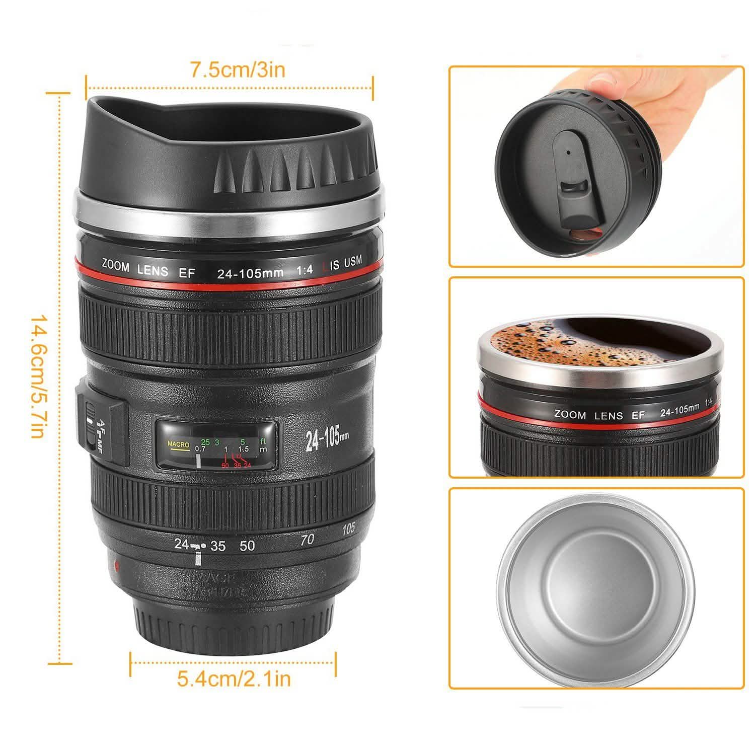 Camera Lens Coffee Mug Cup 13.6oz