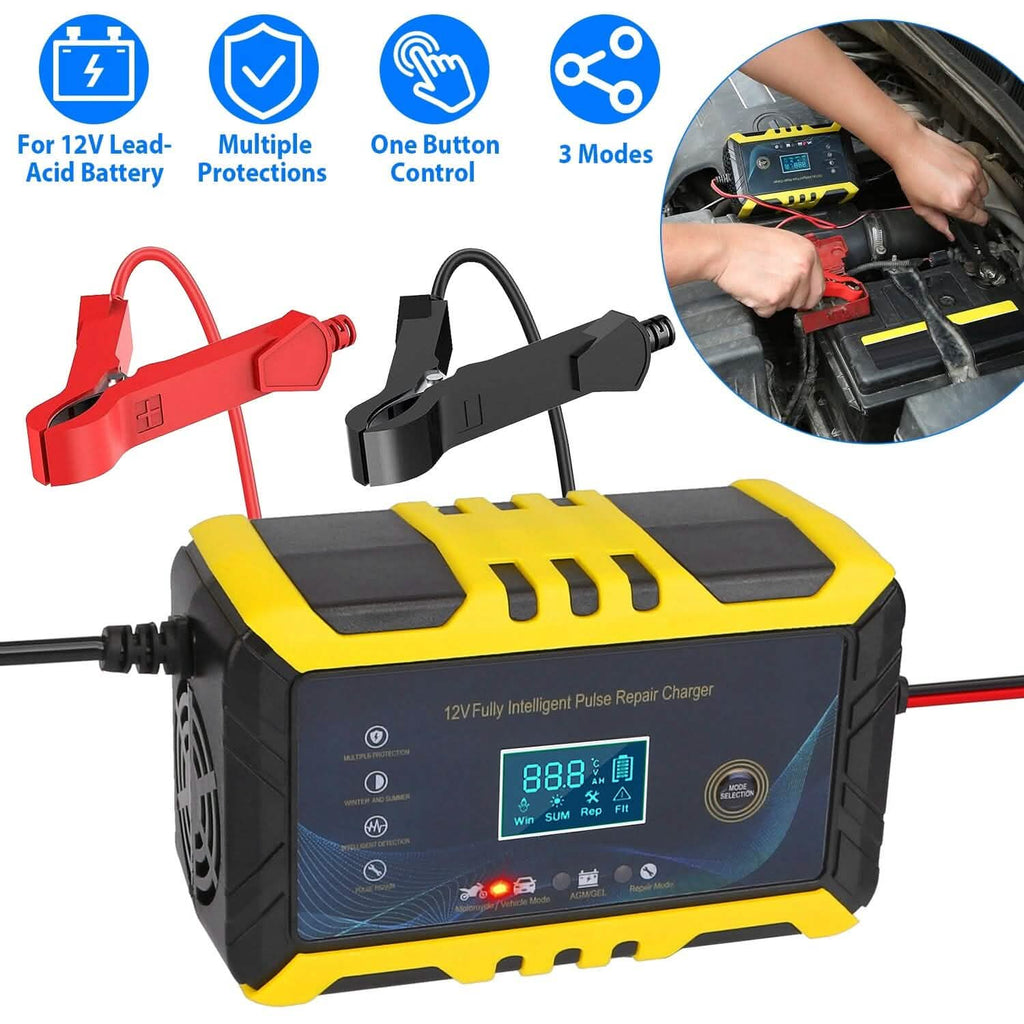 Car Battery Charger 12V/6A Smart Automatic Battery Charger Pulse Repair