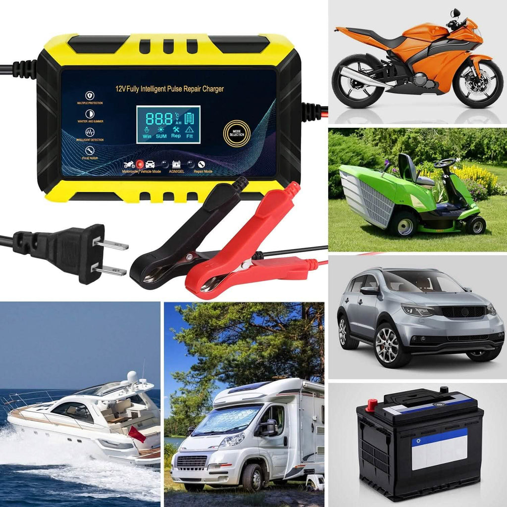 Car Battery Charger 12V/6A Smart Automatic Battery Charger Pulse Repair