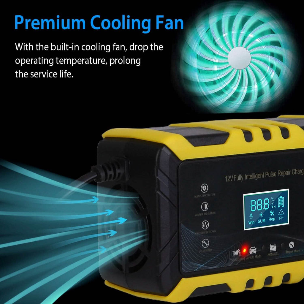 Car Battery Charger 12V/6A Smart Automatic Battery Charger Pulse Repair