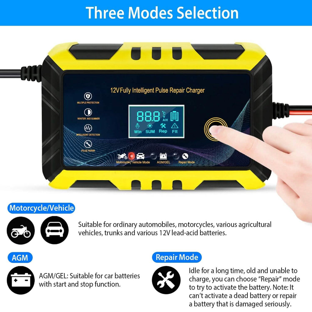 Car Battery Charger 12V/6A Smart Automatic Battery Charger Pulse Repair