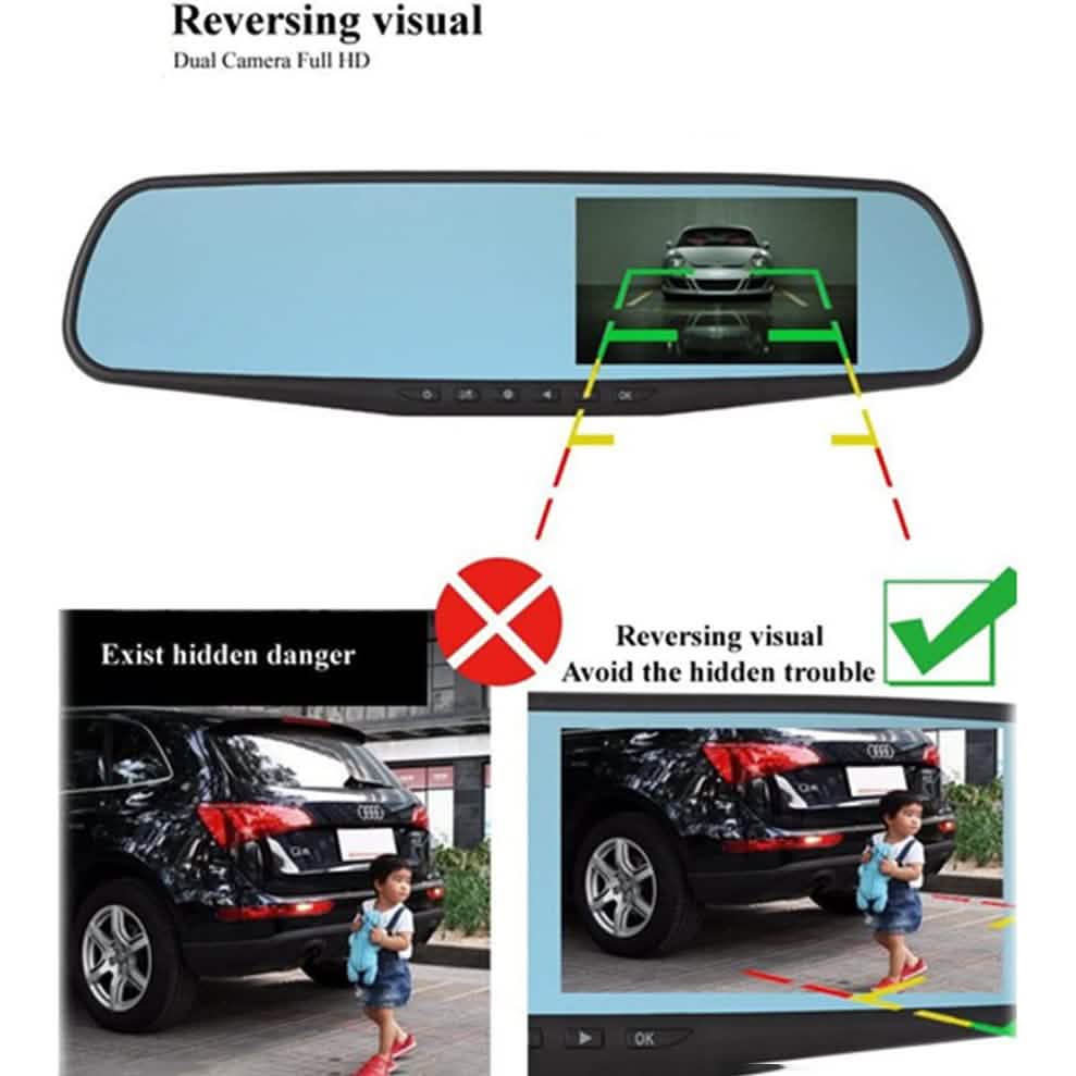 Rétroviseur de voiture avec enregistreur vidéo intégré