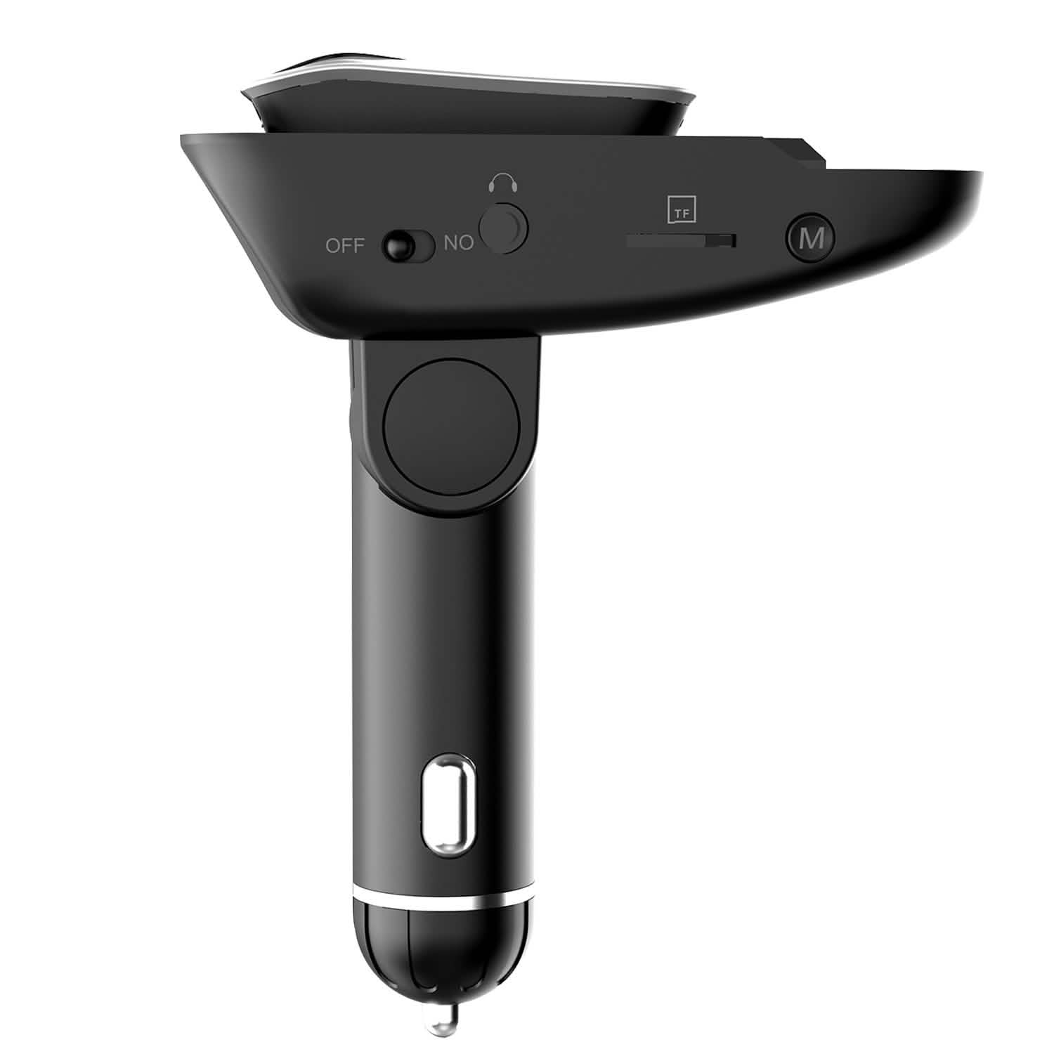 Transmetteur FM de voiture avec écouteur sans fil et 2 ports de charge USB