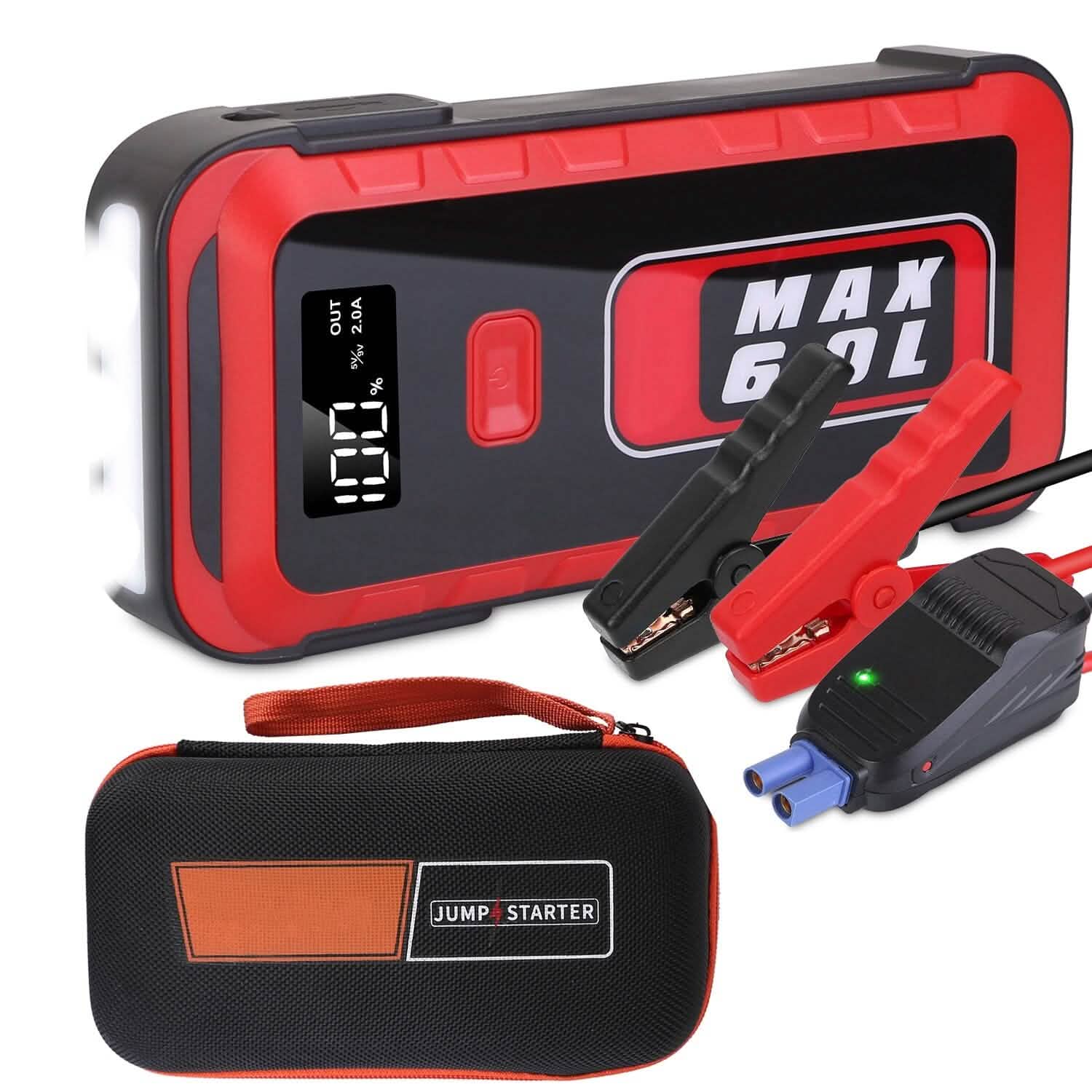 Démarreur de voiture 2500 A en crête 25800 mAh Chargeur de batterie Externe