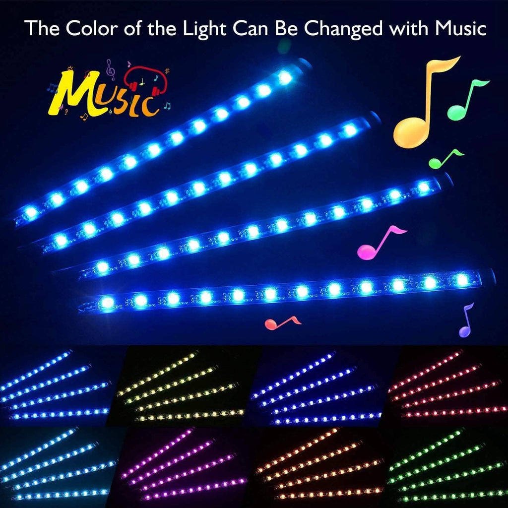 Car LED Strip Lights with Sound Active Function and Remote Controller