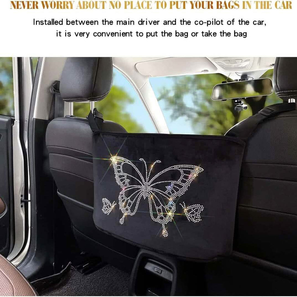 車用ネット式後部座席ポケットハンドバッグホルダー兼オーガナイザー（座席間用）