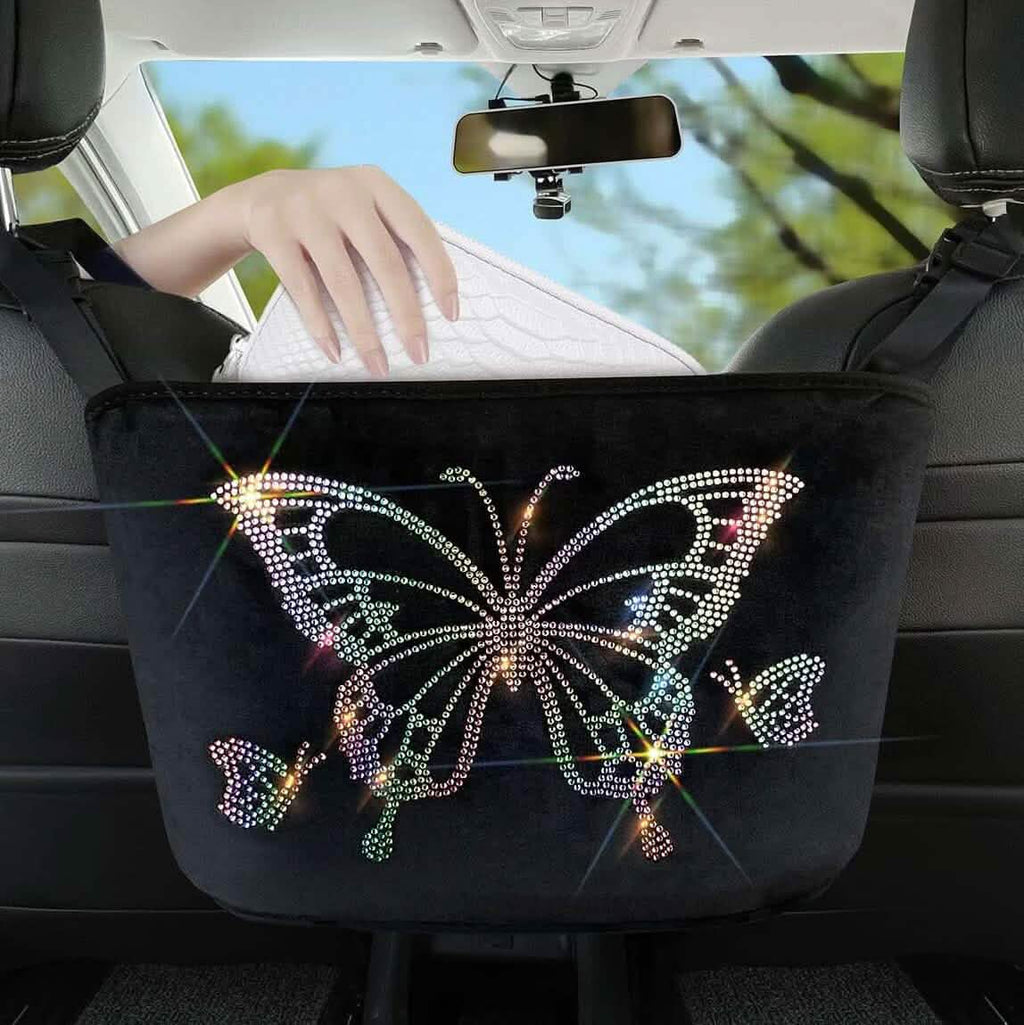 車用ネット式後部座席ポケットハンドバッグホルダー兼オーガナイザー（座席間用）