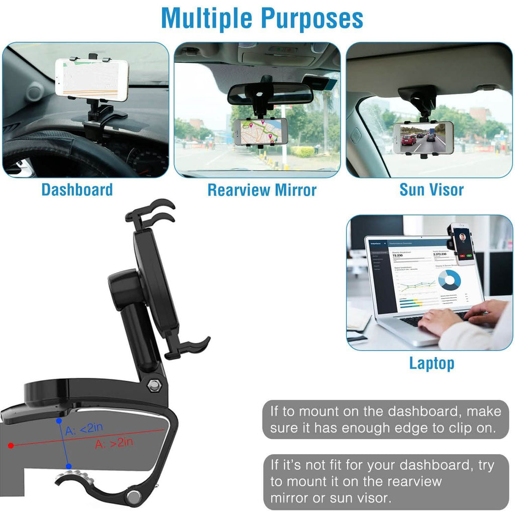 Car Non-slip 360°Rotation Dashboard Phone Holder