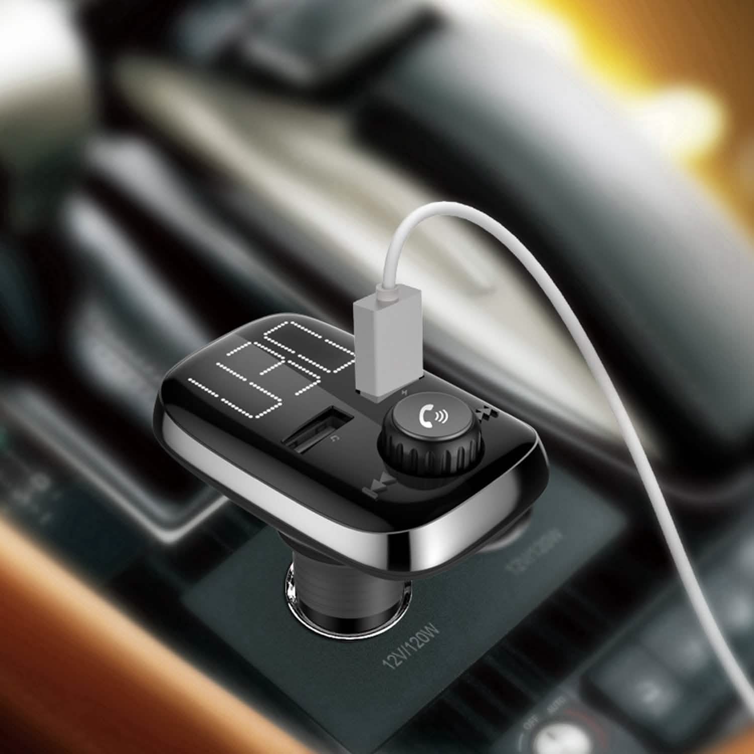 車載ワイヤレスFMトランスミッター デュアルUSB充電器