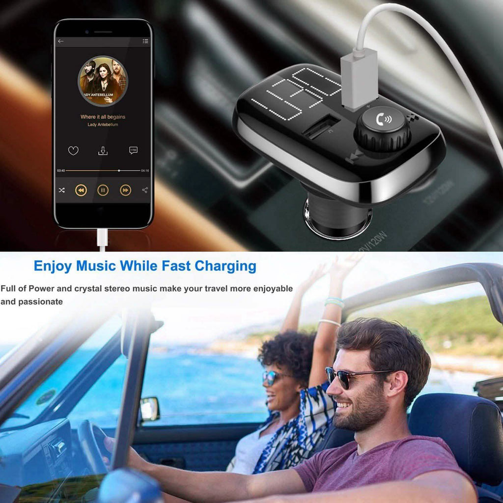 車載ワイヤレスFMトランスミッター デュアルUSB充電器