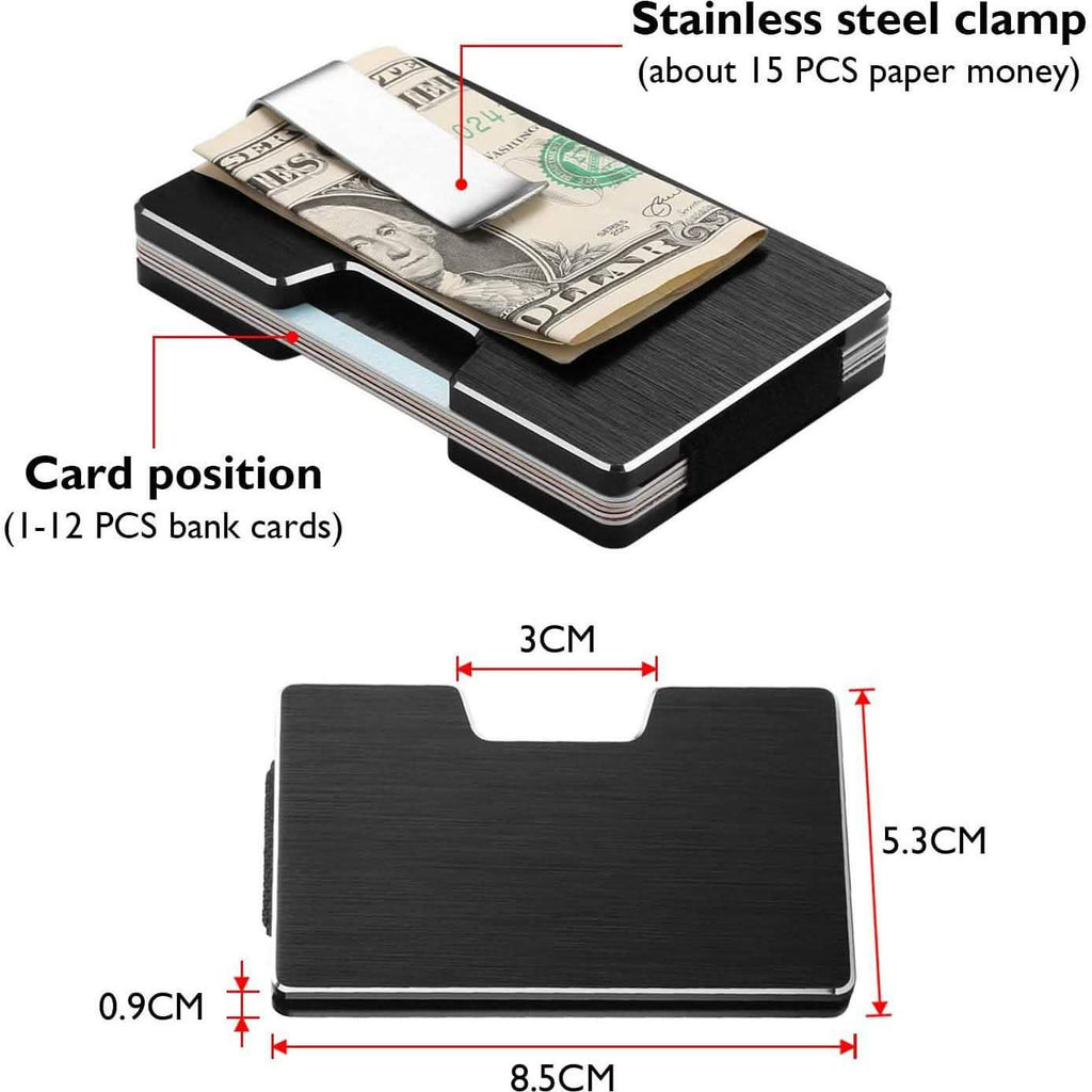 Carbon Fiber Pocket Money Clip Wallet with RIFD Card Blocking