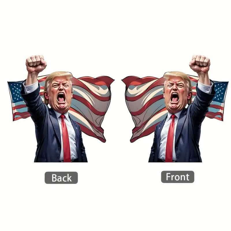 Décorations de Noël en acrylique : Trump de style caricature criant « Make America Great Again »