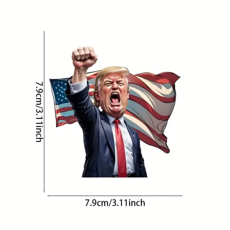 Décorations de Noël en acrylique : Trump de style caricature criant « Make America Great Again »