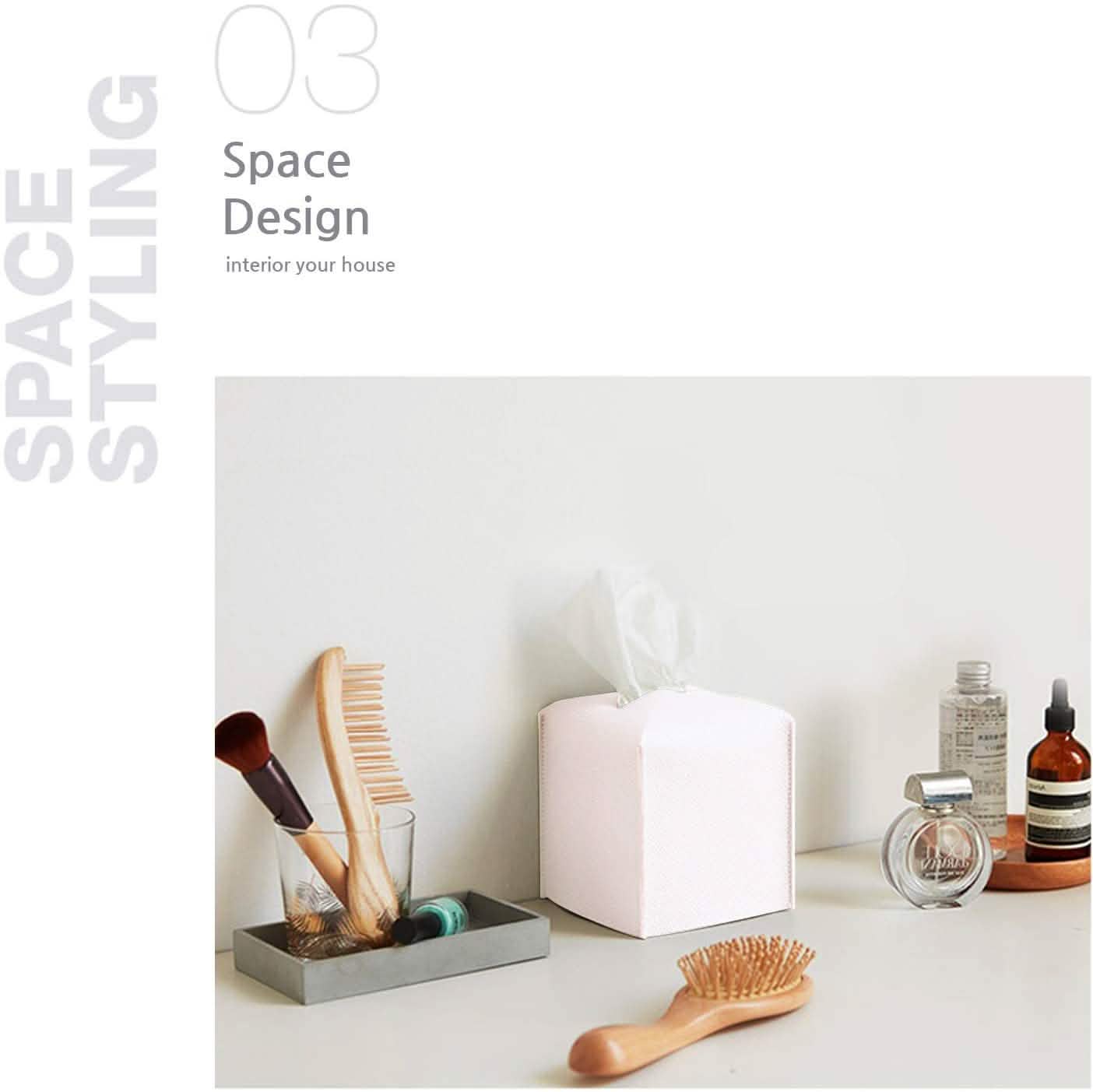 Carrotez Modern PU Leather Square Tissue Box Holder