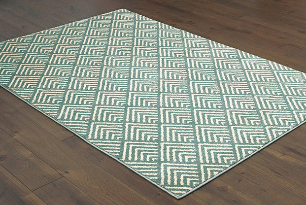 Sandstorm Casual Rug - Turquoise / Cream