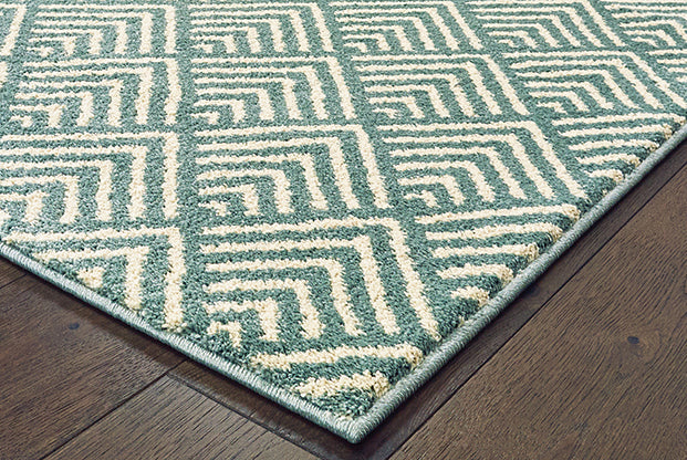 Sandstorm Casual Rug - Turquoise / Cream