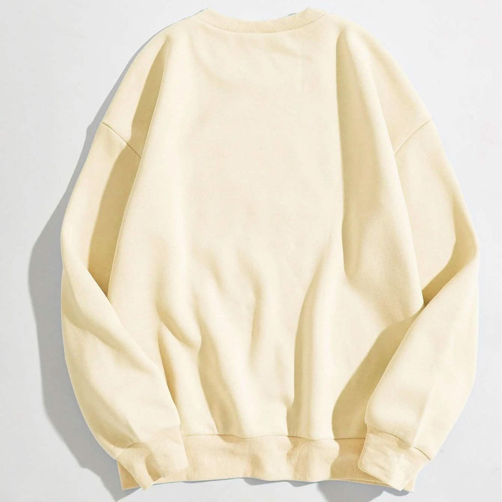 Cartoon Graphic Thermal Lined Oversized Sweatshirt