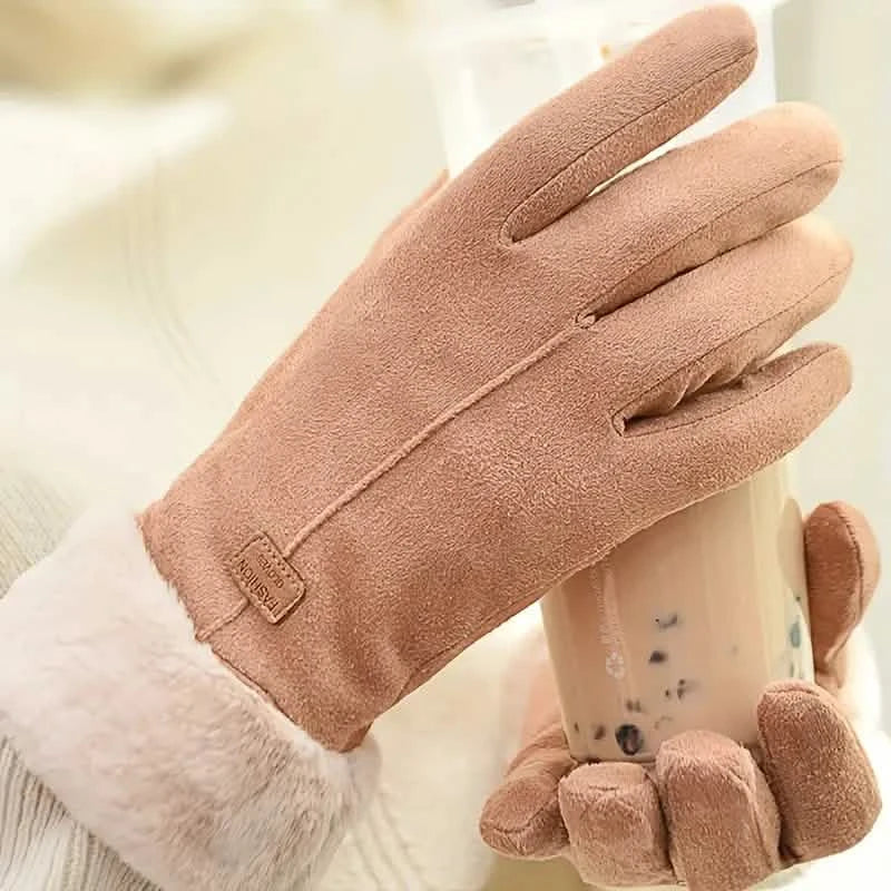 Gants en cachemire daim chaud tactile