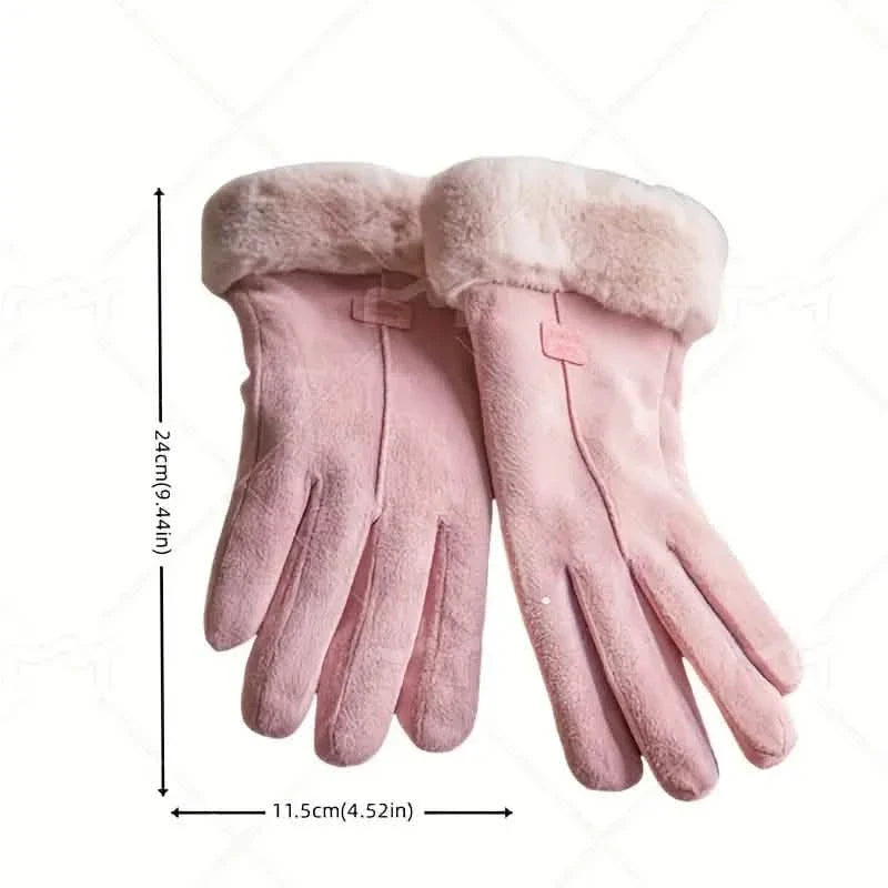 Gants en cachemire daim chaud tactile
