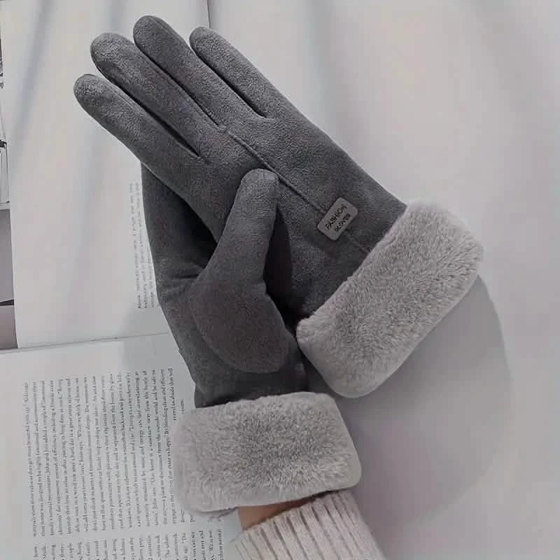 Gants en cachemire daim chaud tactile