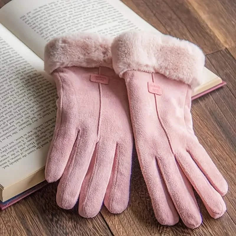 Gants en cachemire daim chaud tactile