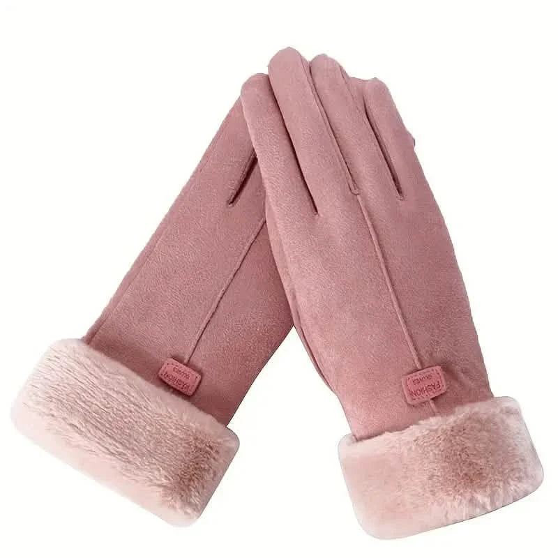 Gants en cachemire daim chaud tactile