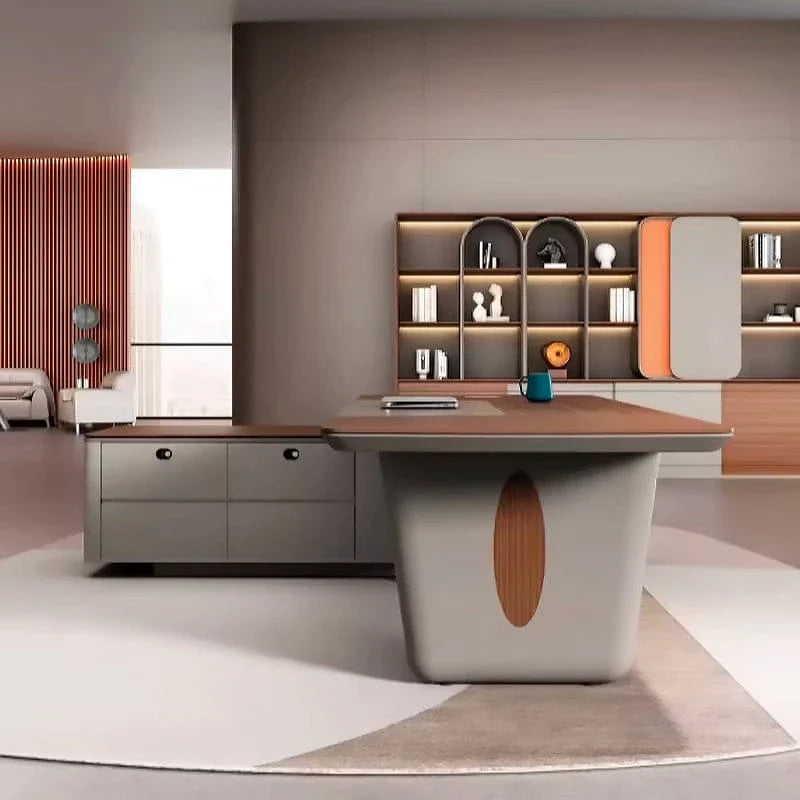 Caster · Modern L-Shaped Executive Desk