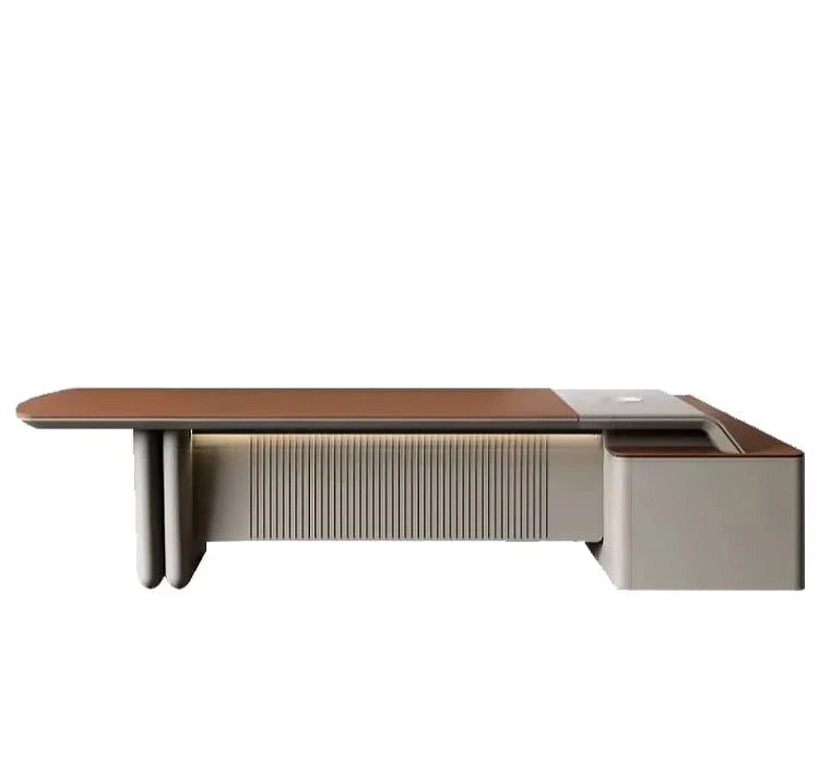 Caster · Modern L-Shaped Executive Desk