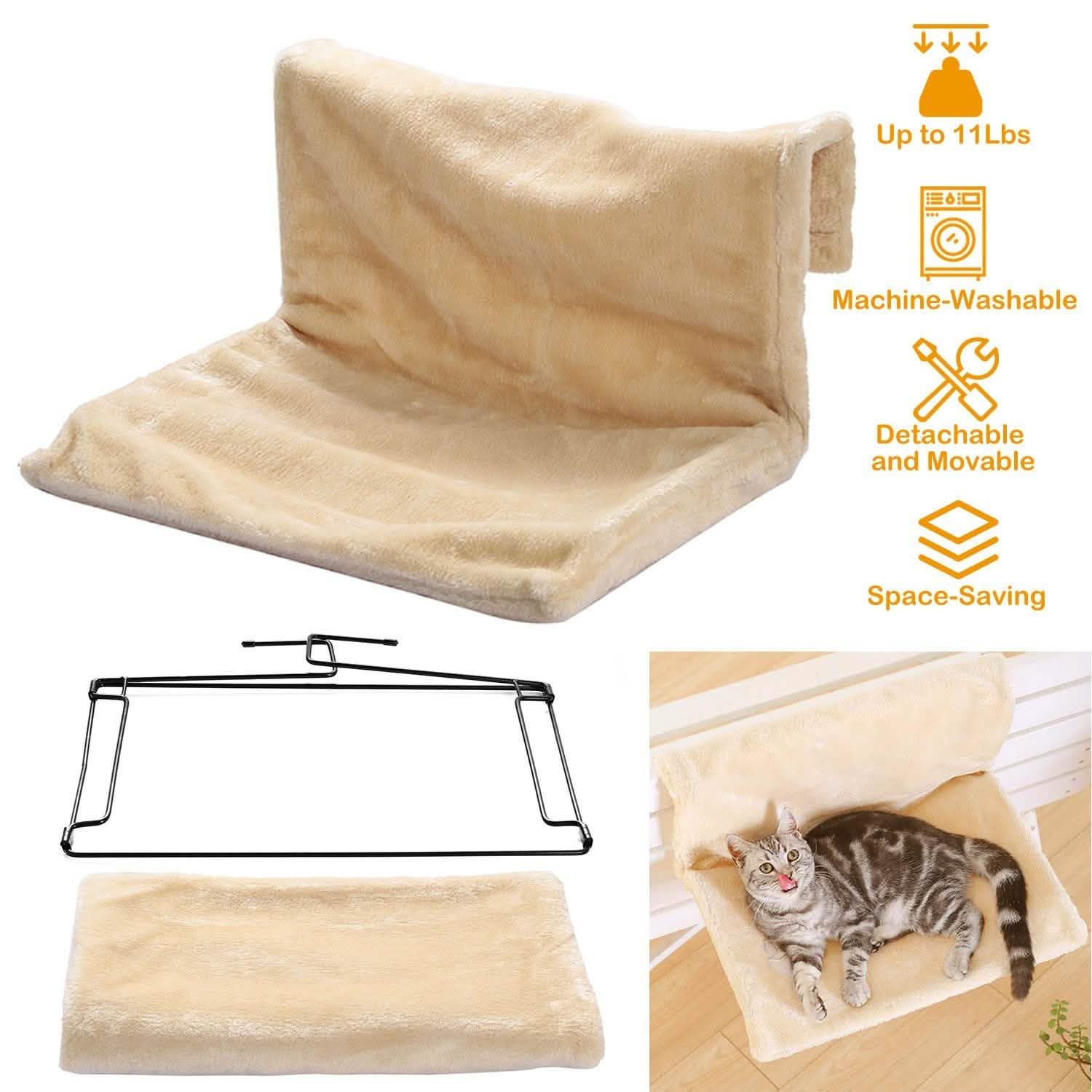 Lit de radiateur pour chat, hamac suspendu pour animaux de compagnie avec cadre métallique