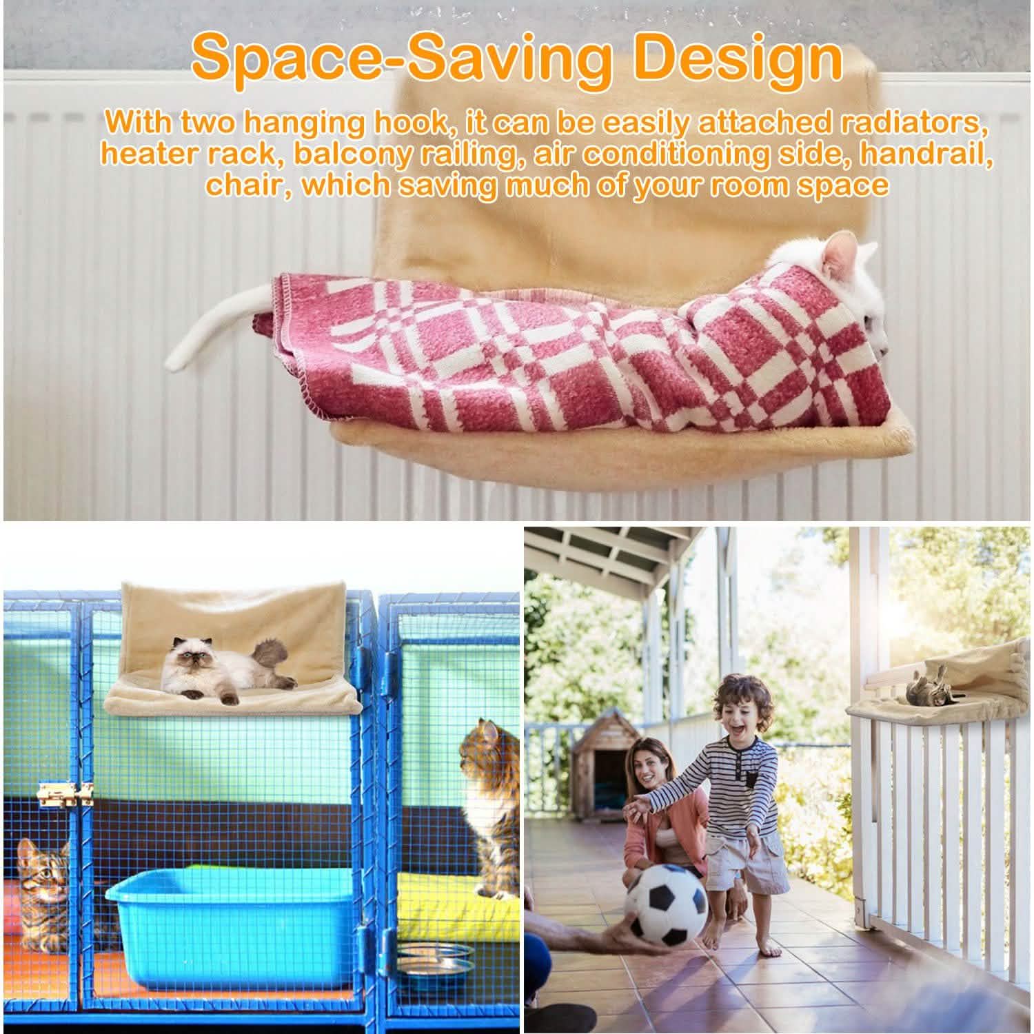 Lit de radiateur pour chat, hamac suspendu pour animaux de compagnie avec cadre métallique