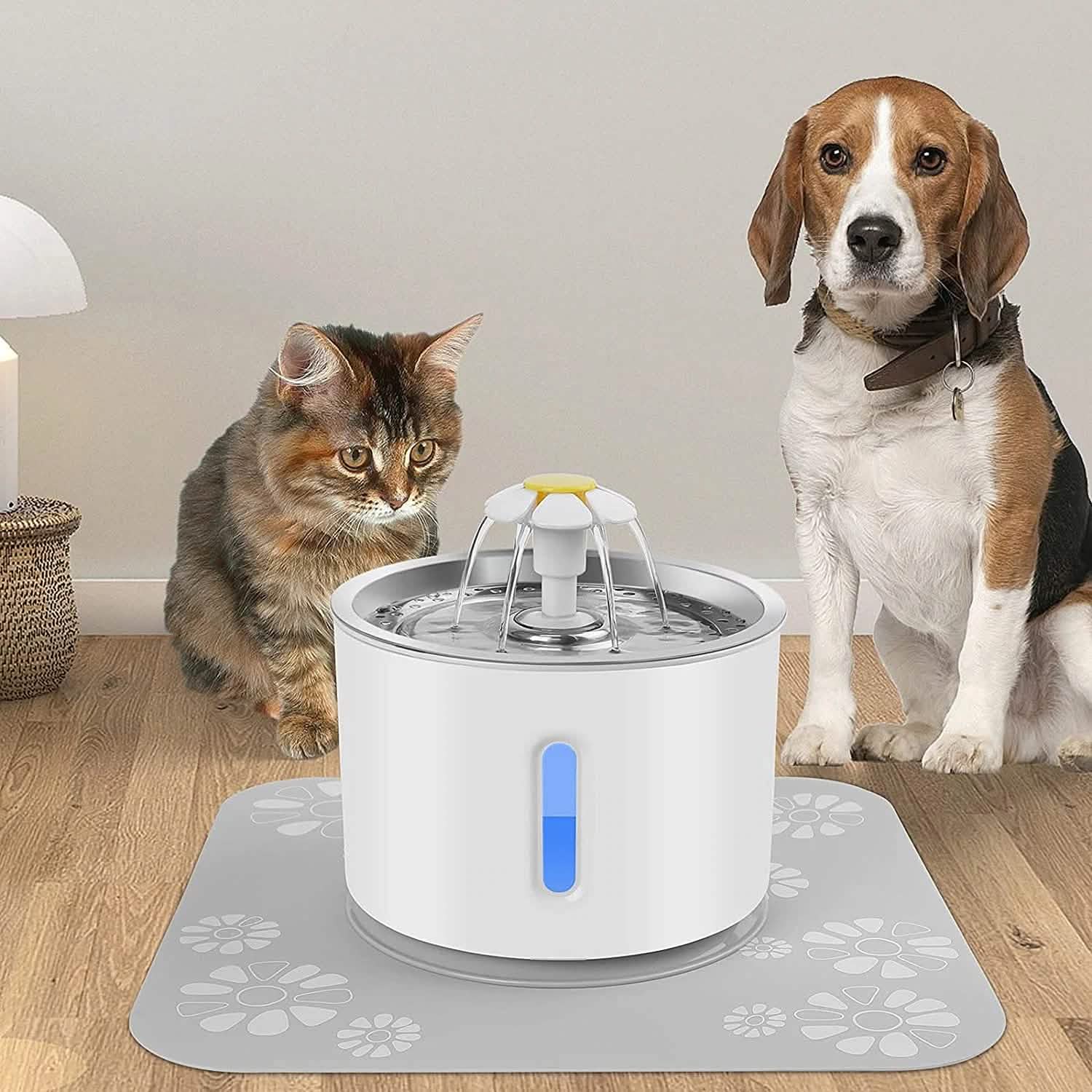 Fontaine à eau pour chat 2,4 L Fontaine automatique pour animaux de compagnie