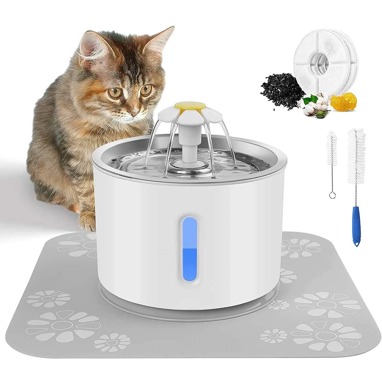 Fontaine à eau pour chat 2,4 L Fontaine automatique pour animaux de compagnie