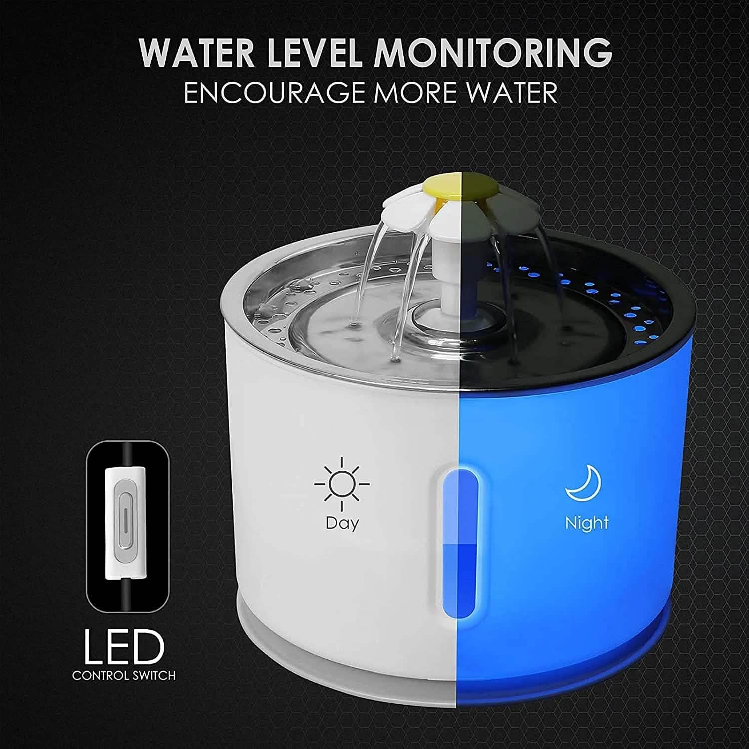 Fontaine à eau pour chat 2,4 L Fontaine automatique pour animaux de compagnie