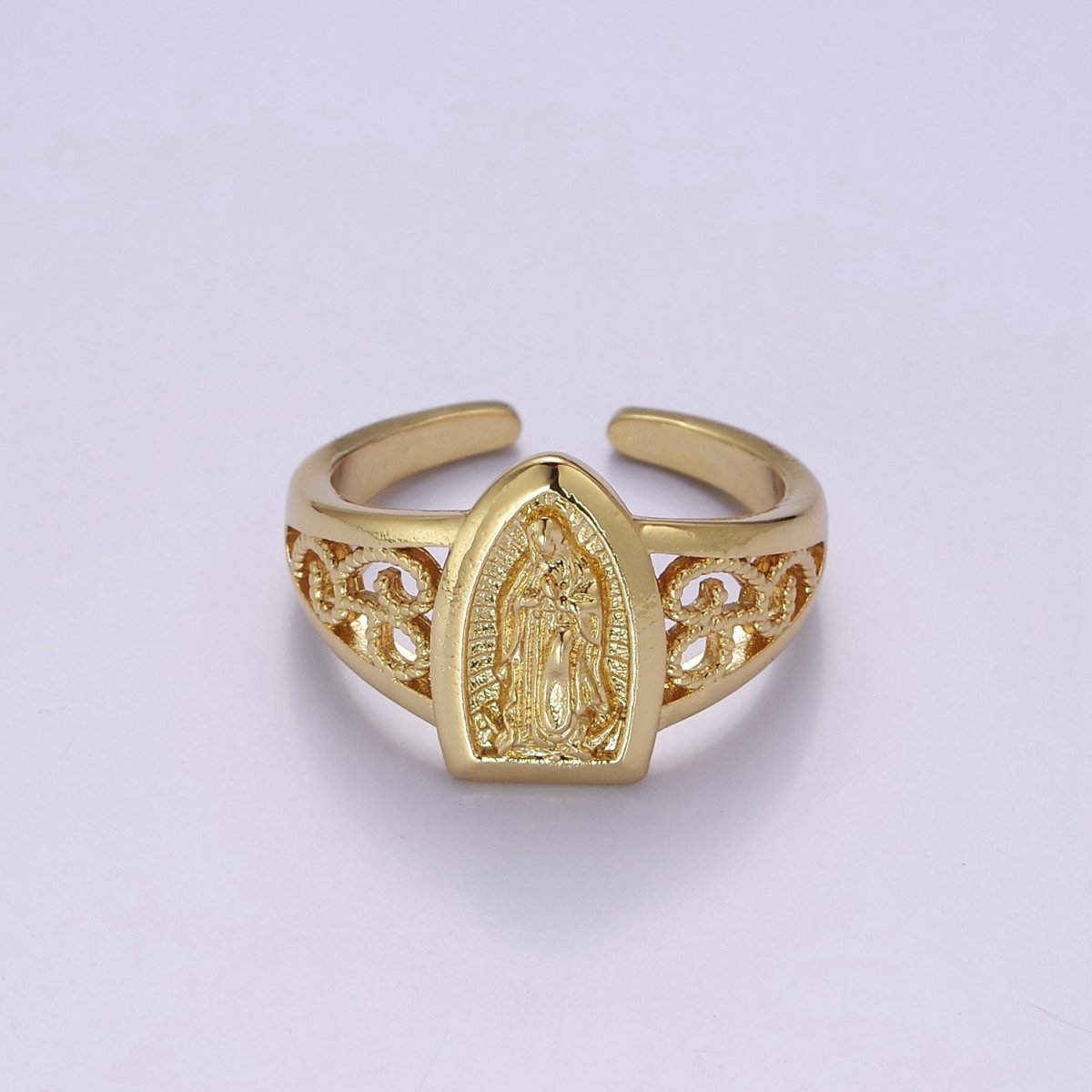 Catholic Our Lady of Guadalupe Gold Rings Virgin Mary Religious Ring O-2164