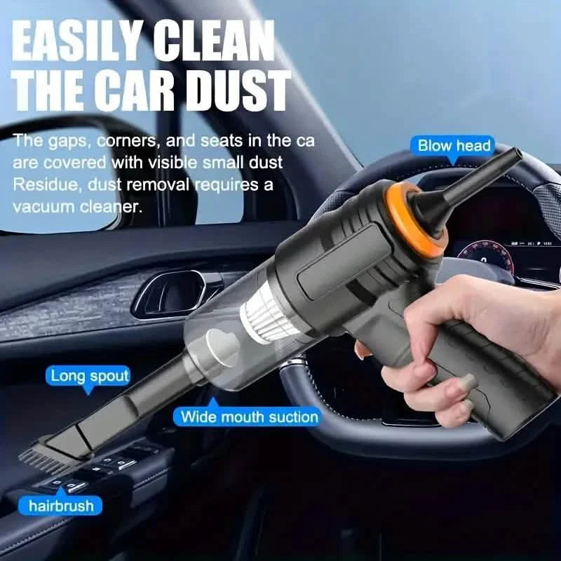 3-in-1携帯用ハンドヘルド掃除機 – 充電式、吸引＆ブロワー、車＆家庭用ミニ