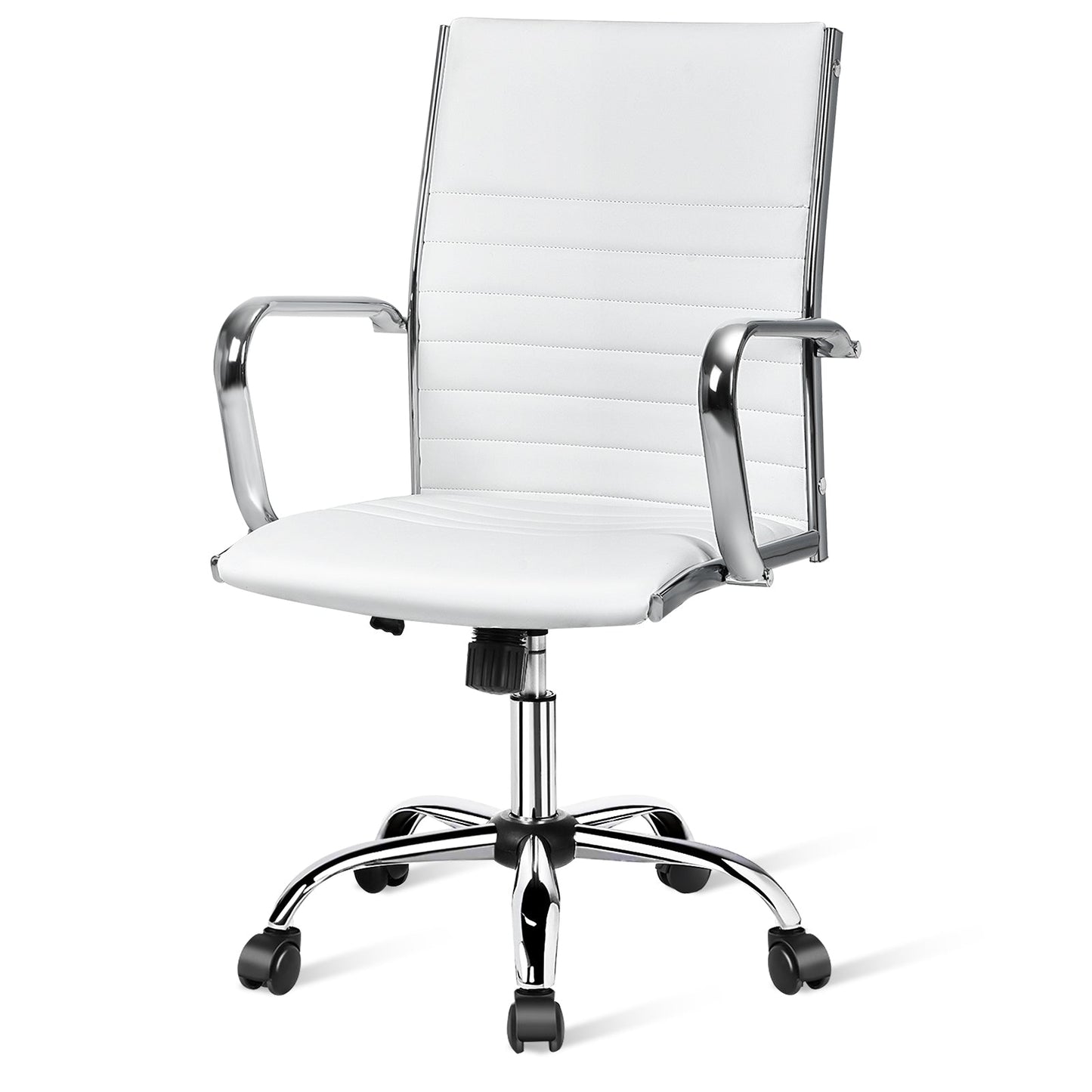 High Back Ribbed Office Chair with Armrests
