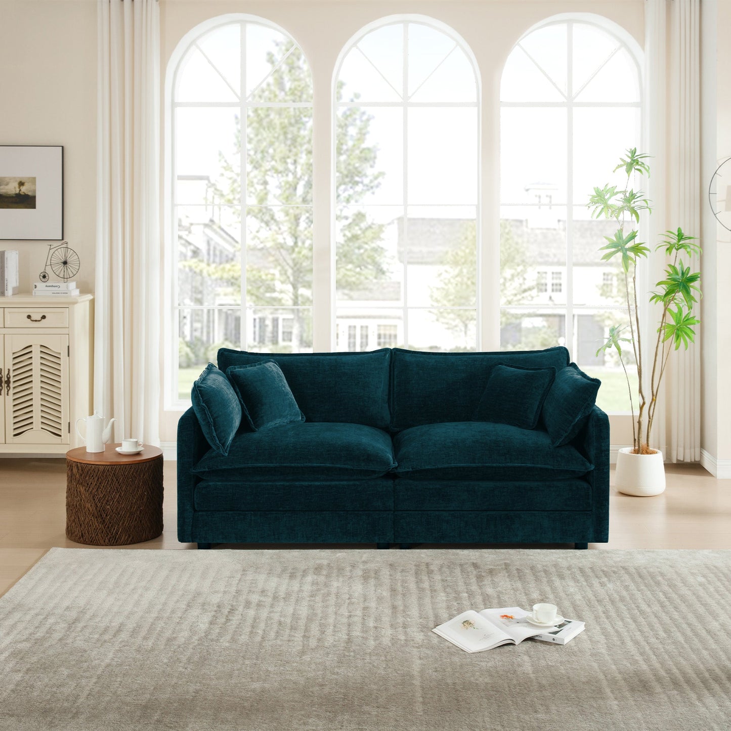 Modern Fabric Loveseat Sofa Couch for Living Room