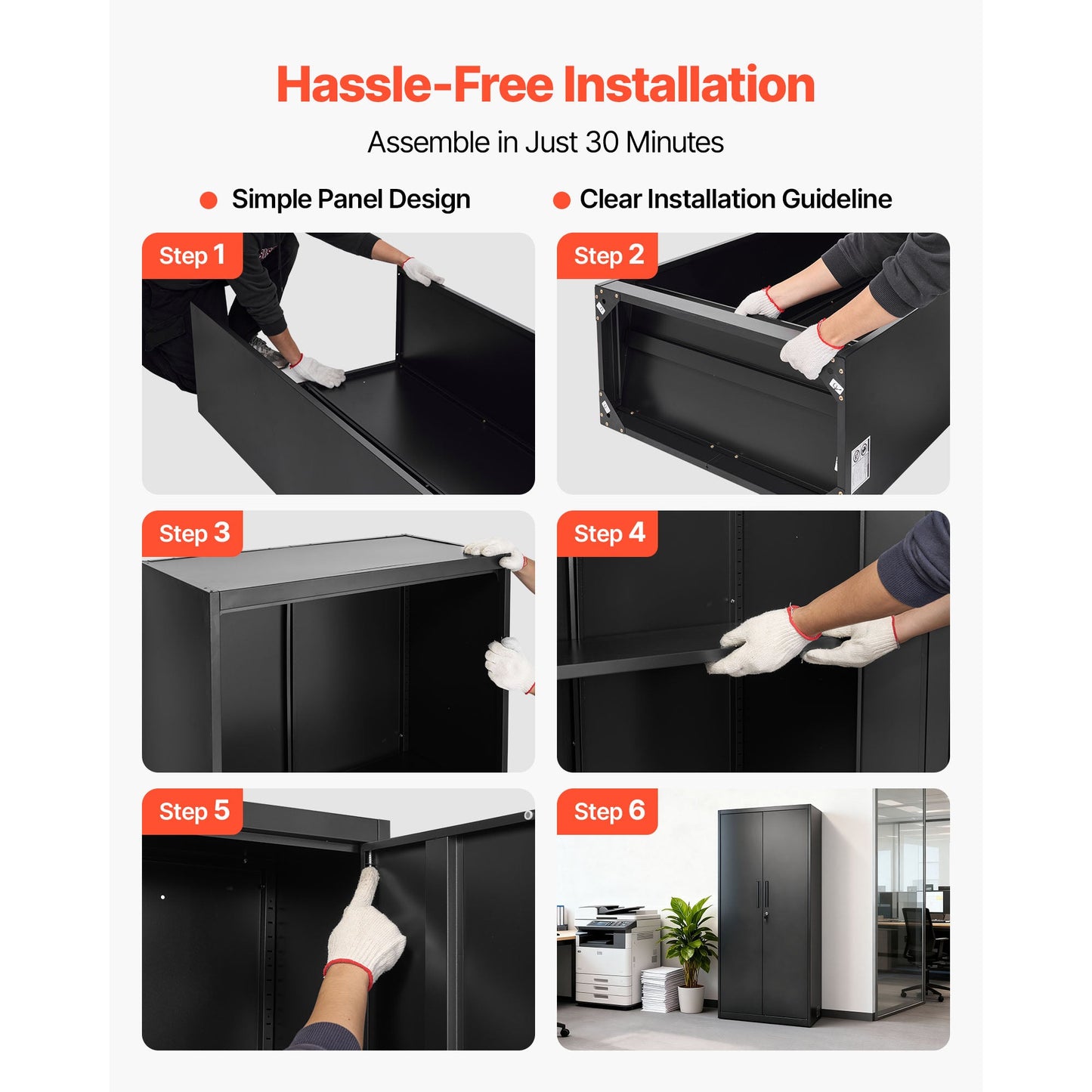 Metal Storage Cabinet with Lockable Steel Construction